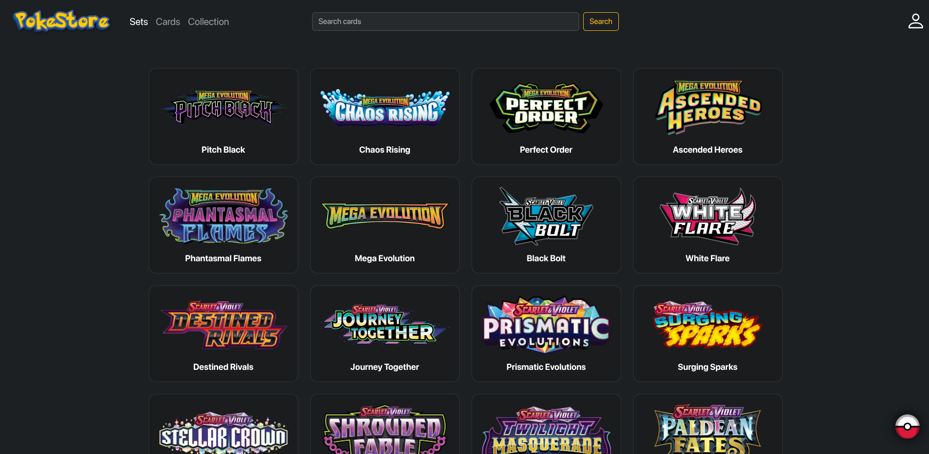 preview photo of pokestore website